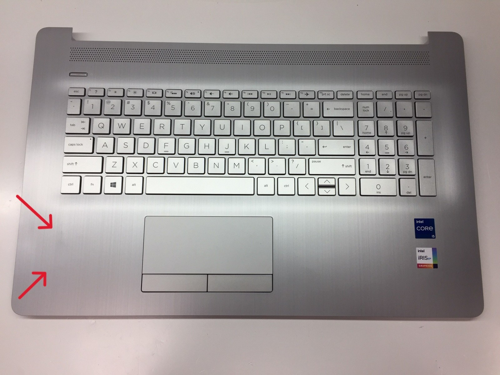 AS IS - HP 17-BY 17-CA US Backlit Keyboard Palmrest Touchpad Silver L92783-001