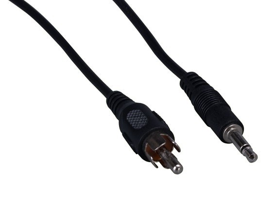 6ft 3.5mm Mono Male to RCA Male Audio Cable, Black
