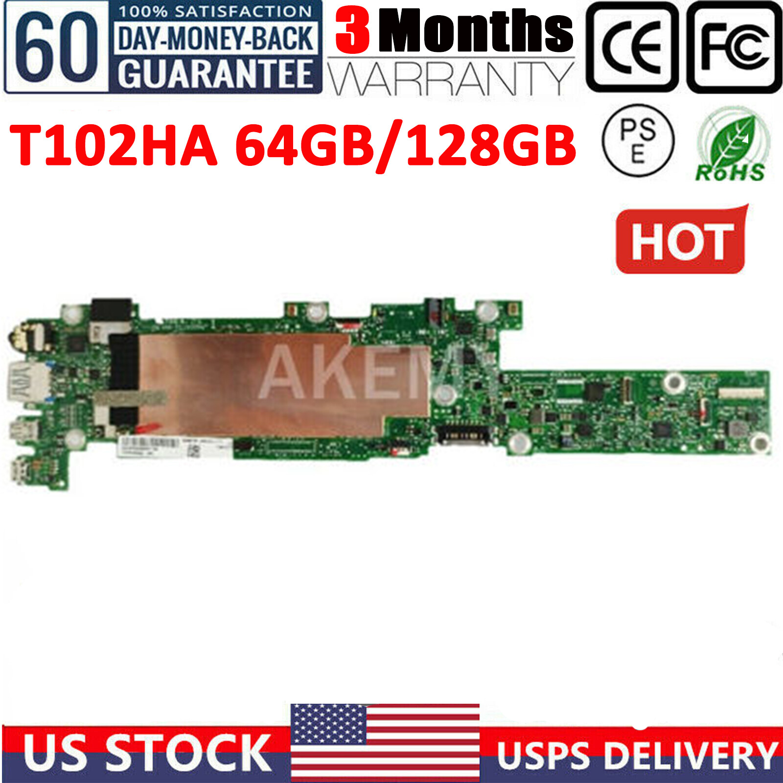 LAPTOP MOTHERBOARD FOR ASUS T102H T102HA MAIN BOARD 64GB 128GB 100% TESTED OK