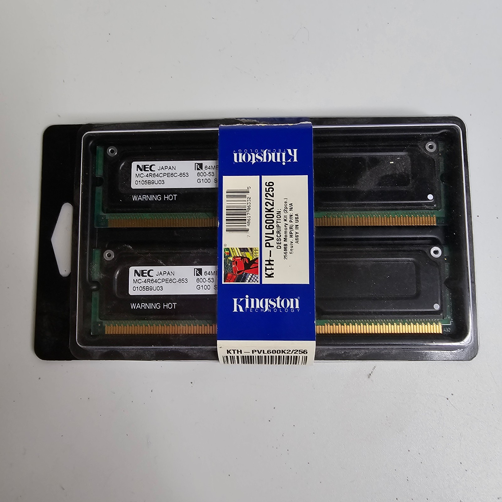 VTG Kingston 256MB PC600 RDRAM KTH-PVL600K2/256 2pcs NEC Rambus Memory UNTESTED