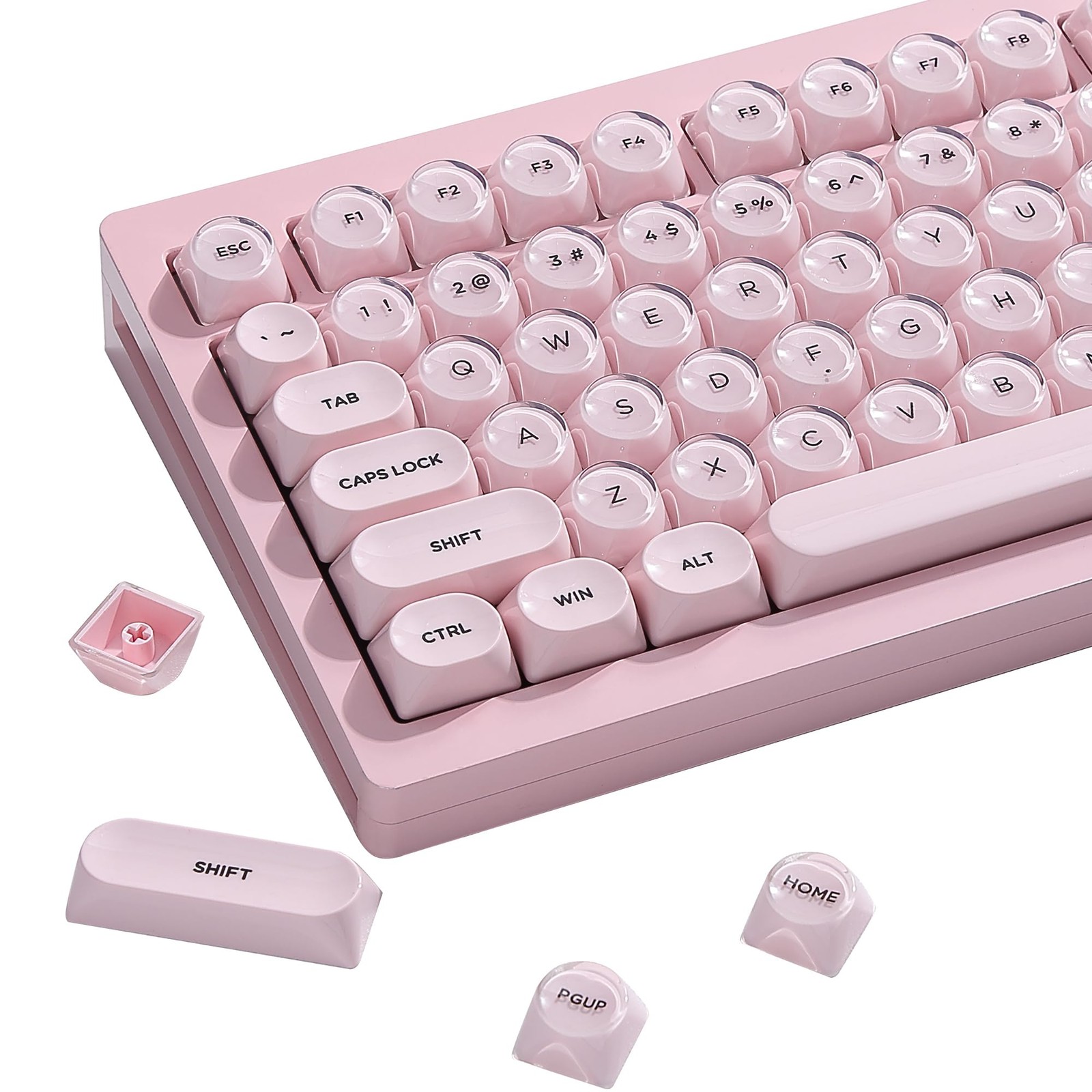 129 Keys PBT Keycaps MOA Profile Pink Jelly Custom MX 60 65 75 96 % Layout
