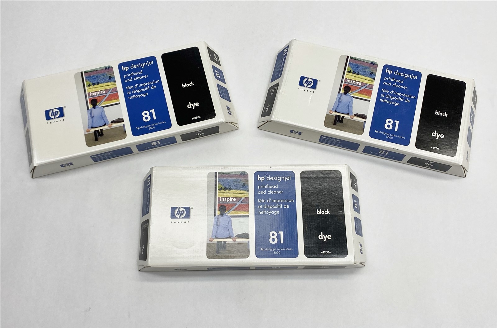 HP C4950A 81 Black Printhead + Cleaner Designjet 5000 5500 New OEM Sealed Lot 3