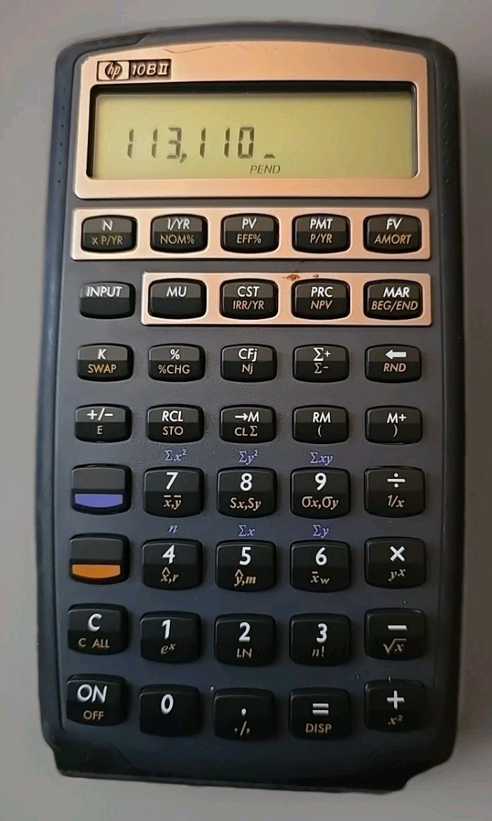 HP 10bII Financial Calculator Retro Hewlett Packard HP10bII Used Excellent Cond.