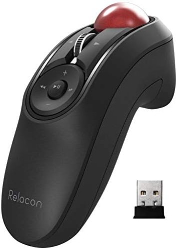 ELECOM Mouse Wireless w/Receiver Trackball Handy Type Relacon Black M-RT1DRBK