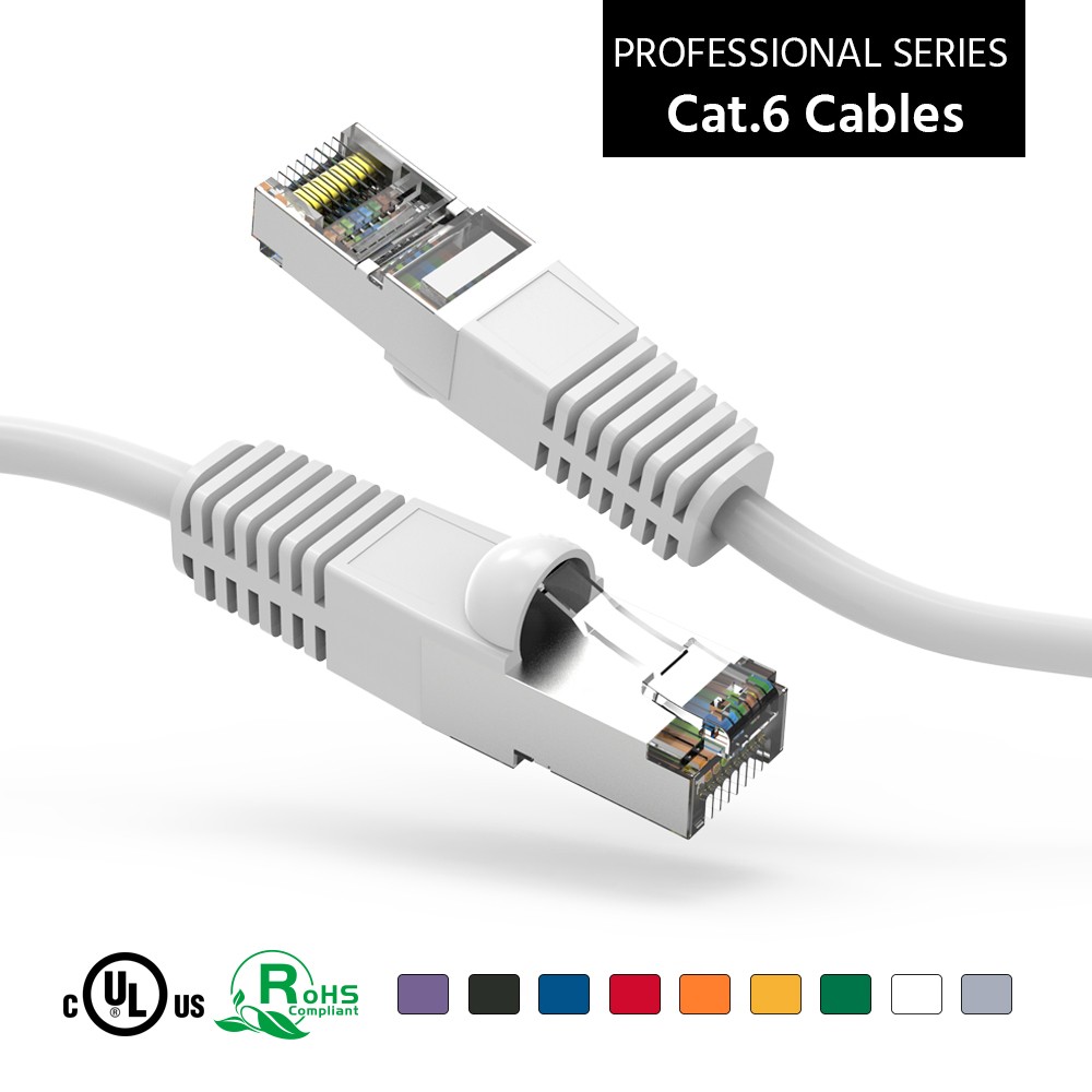 200Ft CAT6 Shielded (SSTP) Ethernet Network Booted Cable White
