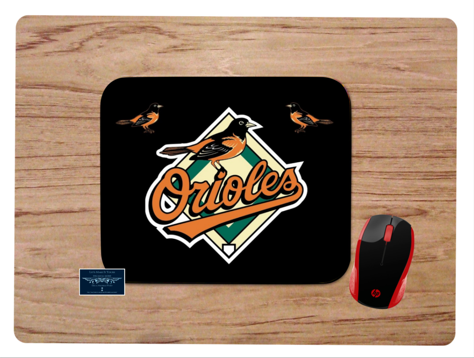 BALTIMORE ORIOLES BASEBALL DESIGN MOUSEPAD MOUSE PAD HOME OFFICE GIFT