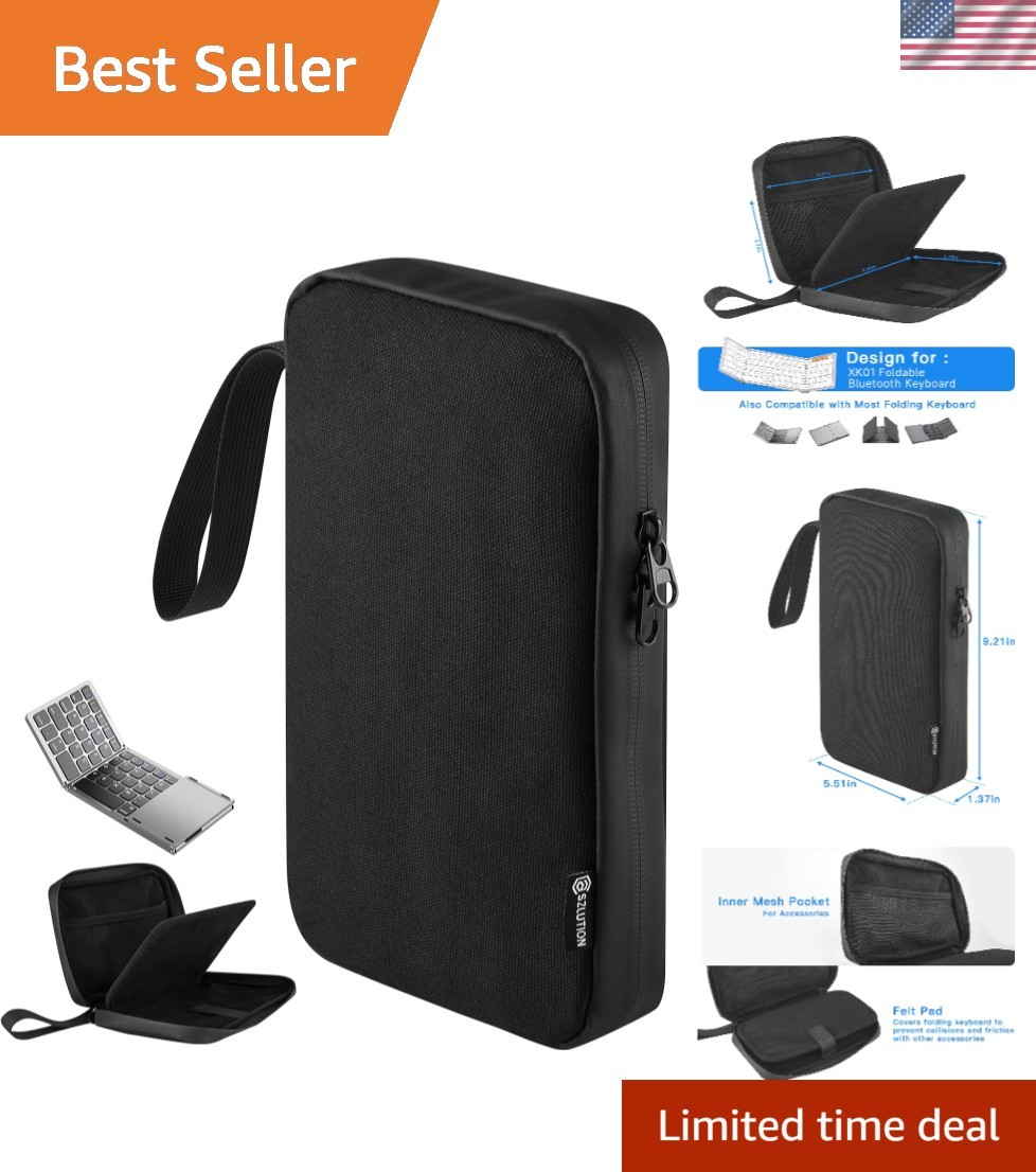 Chic Black Travel Case for Wireless Keyboards - Compact & Waterproof Protection