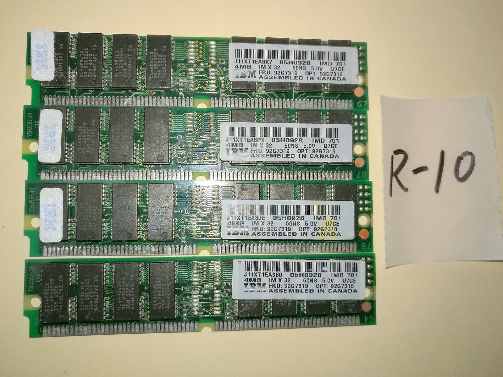 1 x IBM 92G7319 4MB 1Mx32 Memory RAM 60ns 05H0928 92G7318 (Qty avaiable) @@@ 