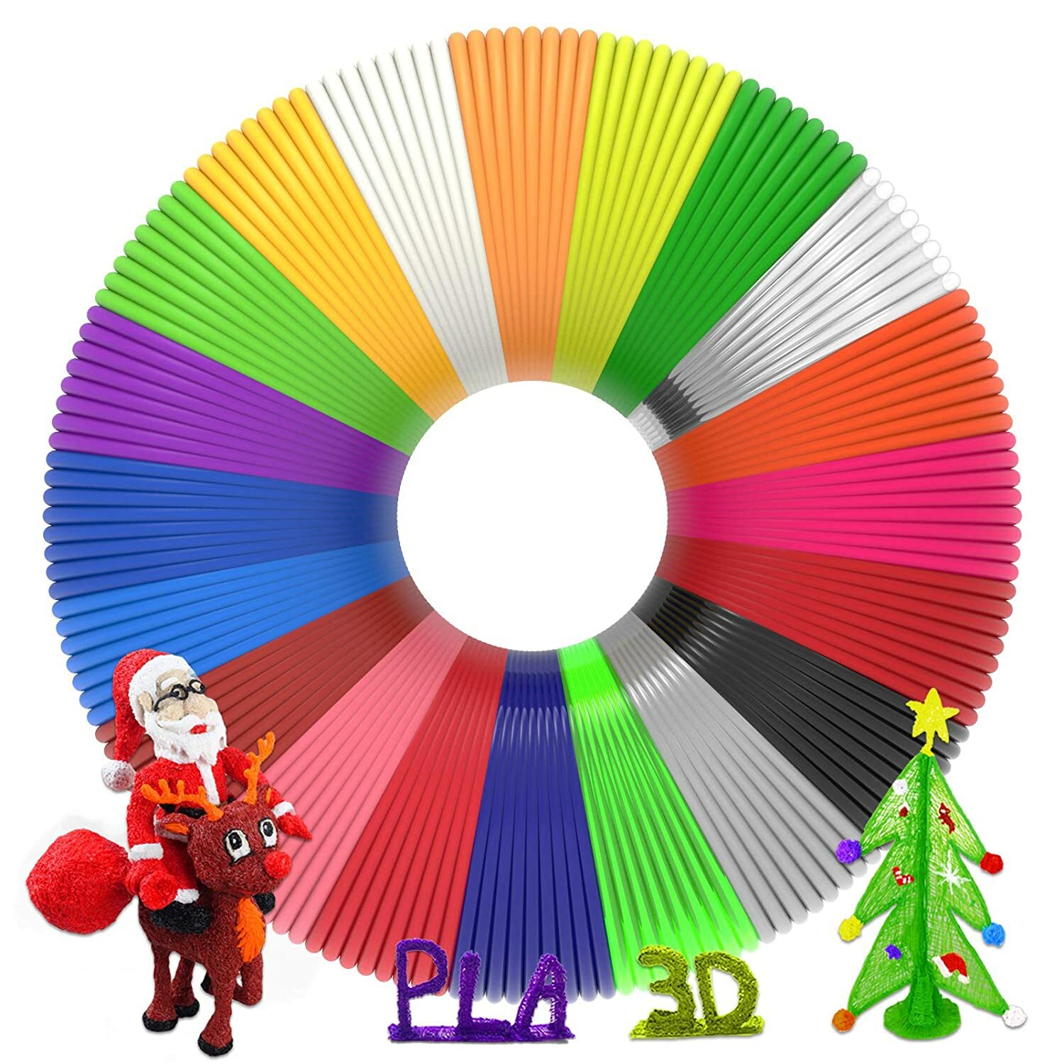 3D Pen Filament 328 Feet 20 Colors, 3D Printing Pen Refills PLA Filament