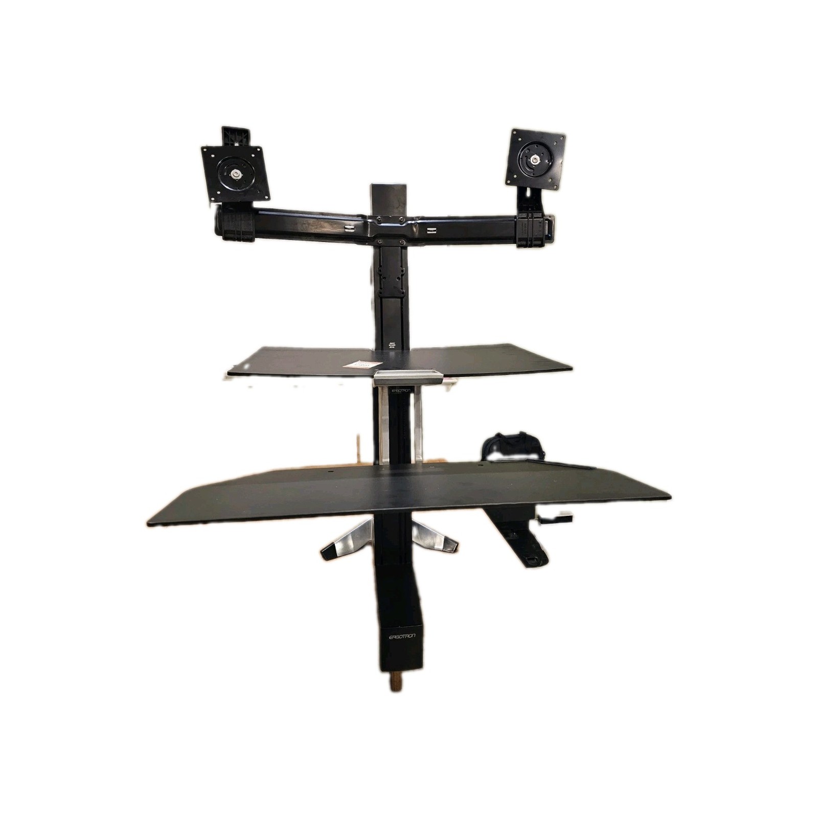 Ergotron 33-349-200 WorkFit-S, Dual Workstation with Worksurface Stand - Black