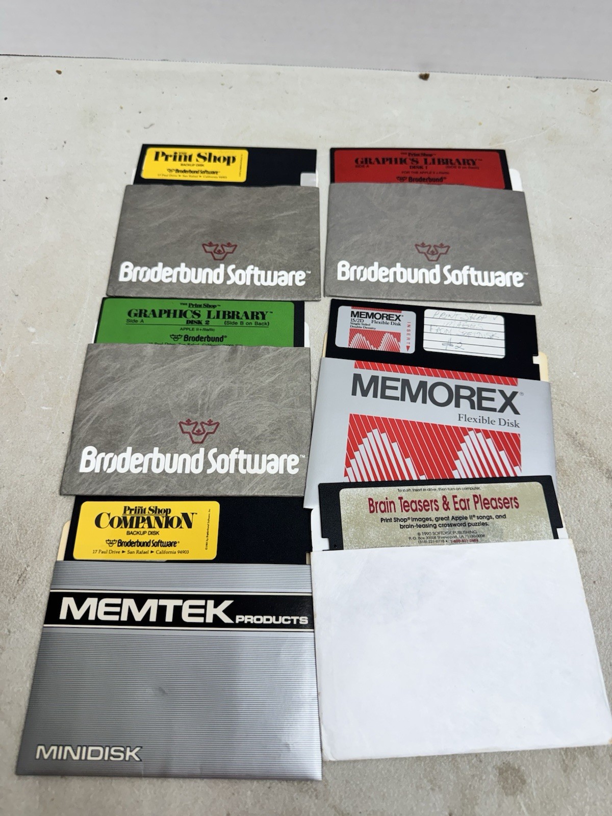 print shop software lot floppy disk broderbund graphics library companion