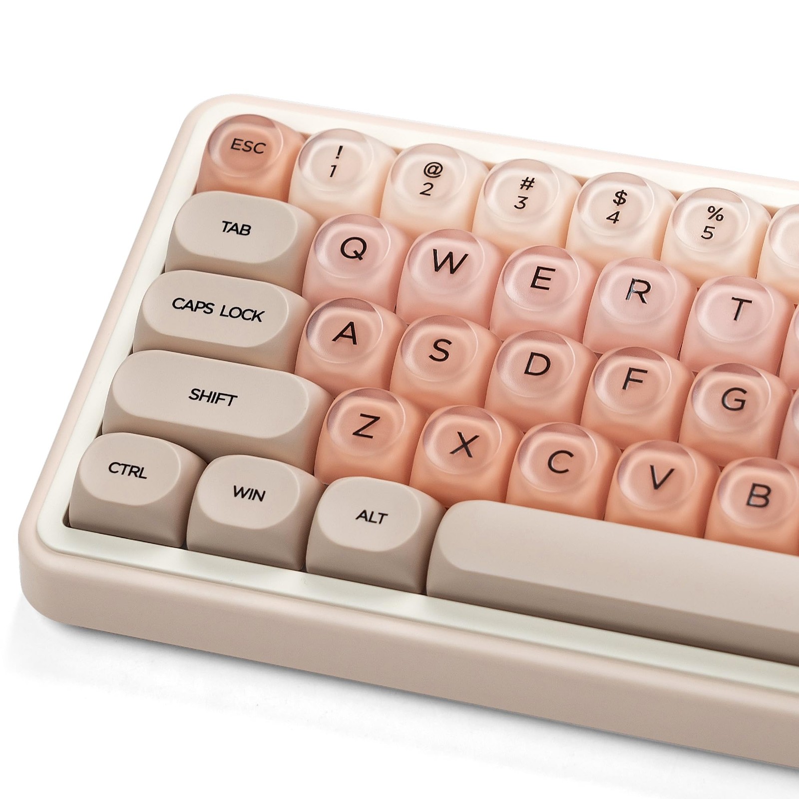 132 Keys Pink Foundation Jelly PBT Keycaps MOA Profile For MX Switches