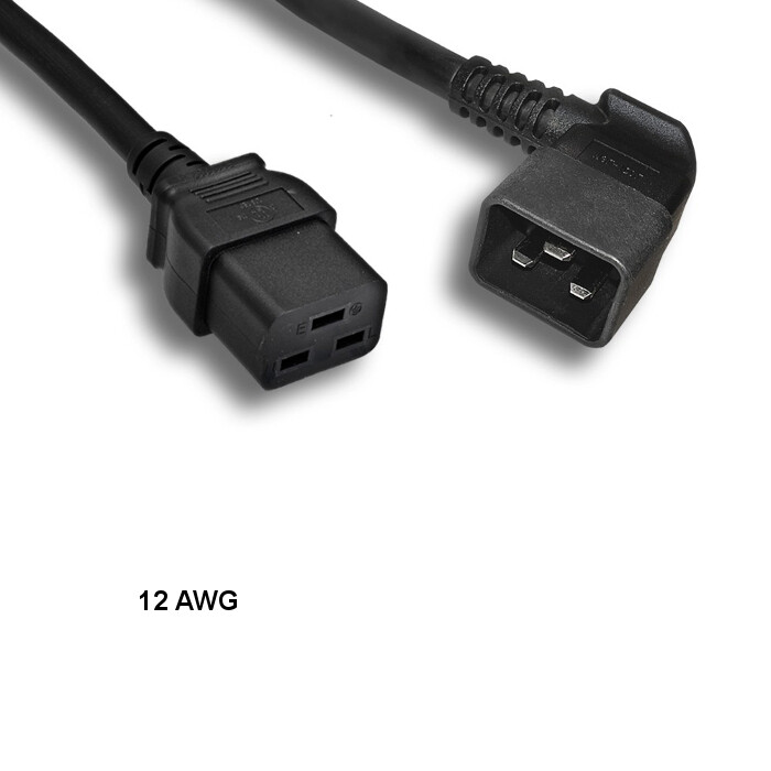 10PCS 10ft 12 AWG Power Cable Right Angled C20 to C19 20A/250V SJT Data Server