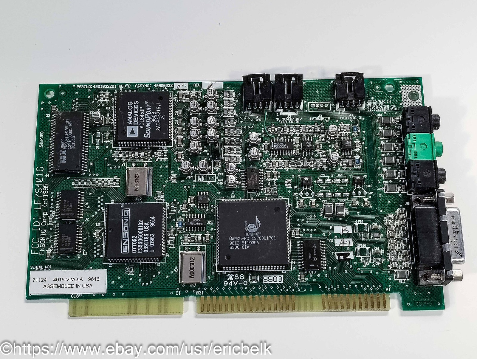 ENSONIQ 4016-VIVO-A Sound card - Vontage - pulled from working PC (a while ago)