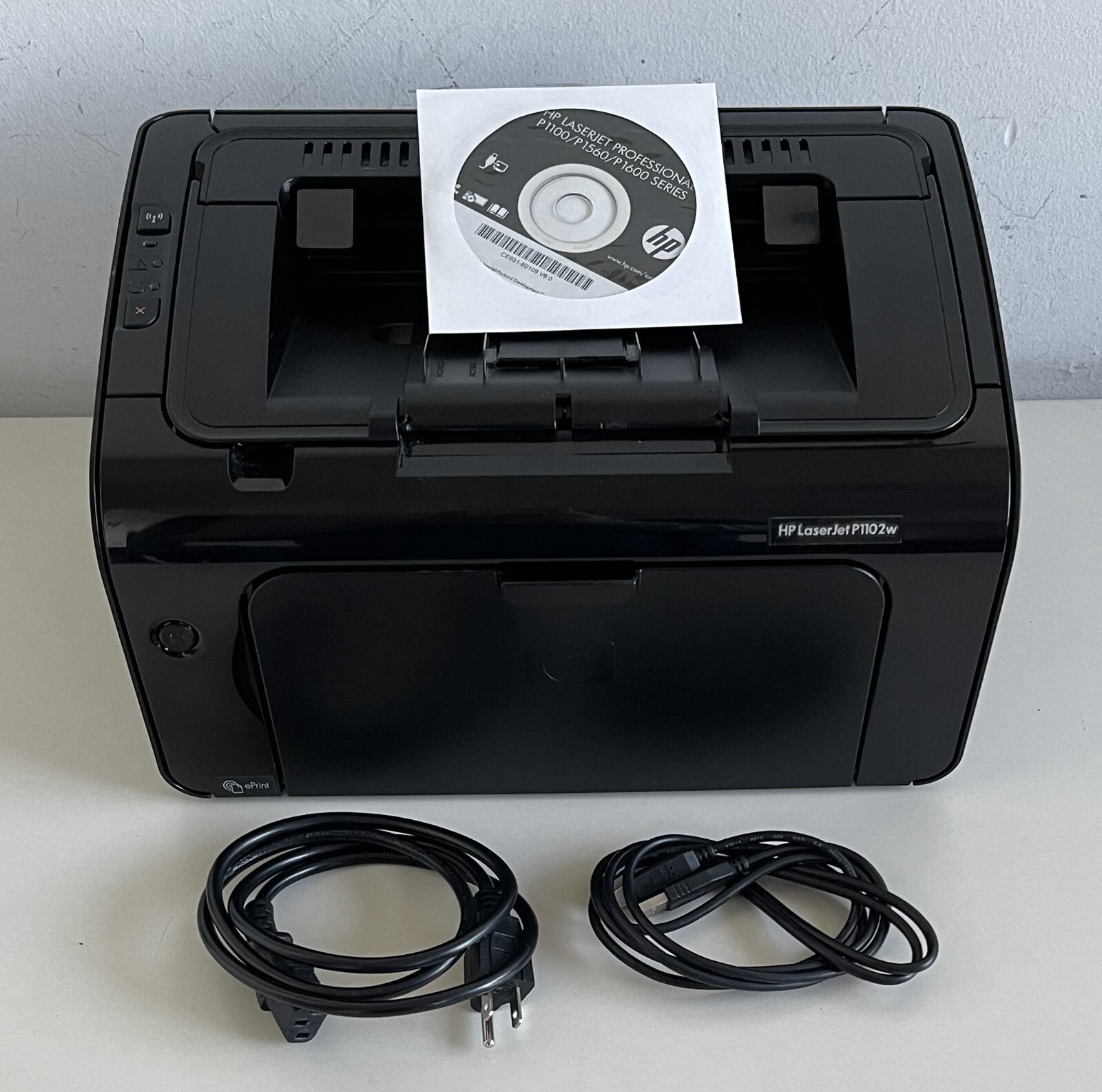 NY HP LaserJet Pro P1102W Laser Printer Wireless CE657A With Toner & CD Driver