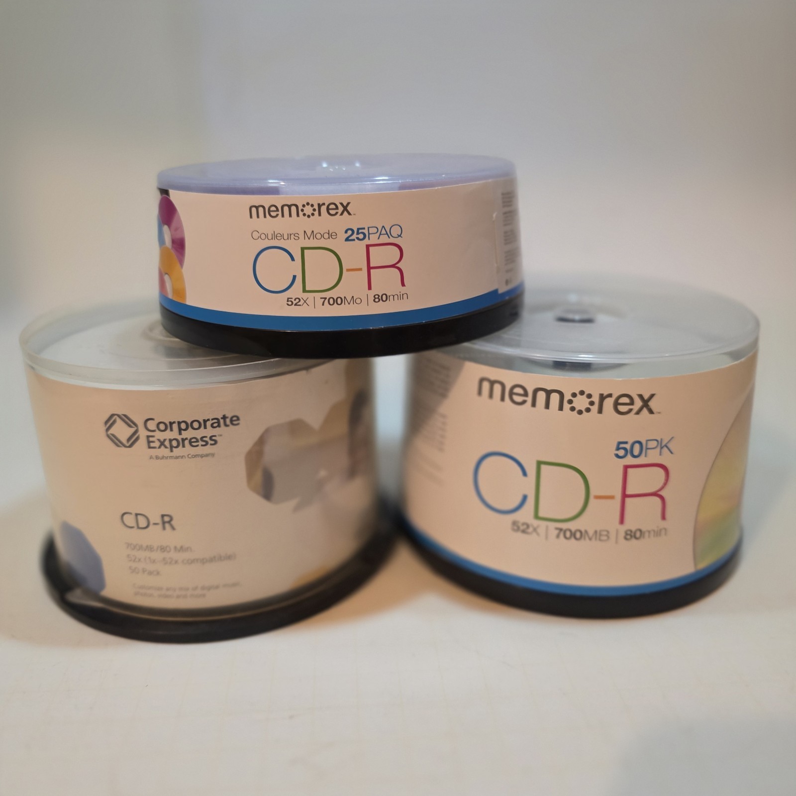 75 Disc 52x-700mb-80 Minute Cd-R. 2 Contsiner Of Memorex, 1 Of corporate Express
