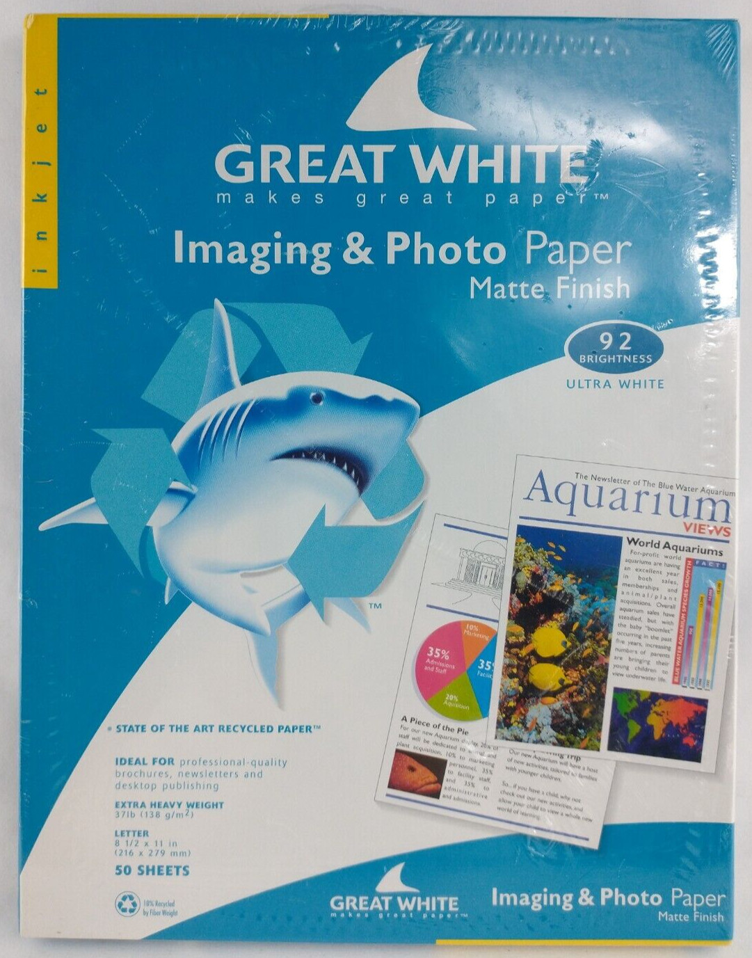 Great White Matte Photo Paper 8.5x11" 37lb 50 Sheets NEW