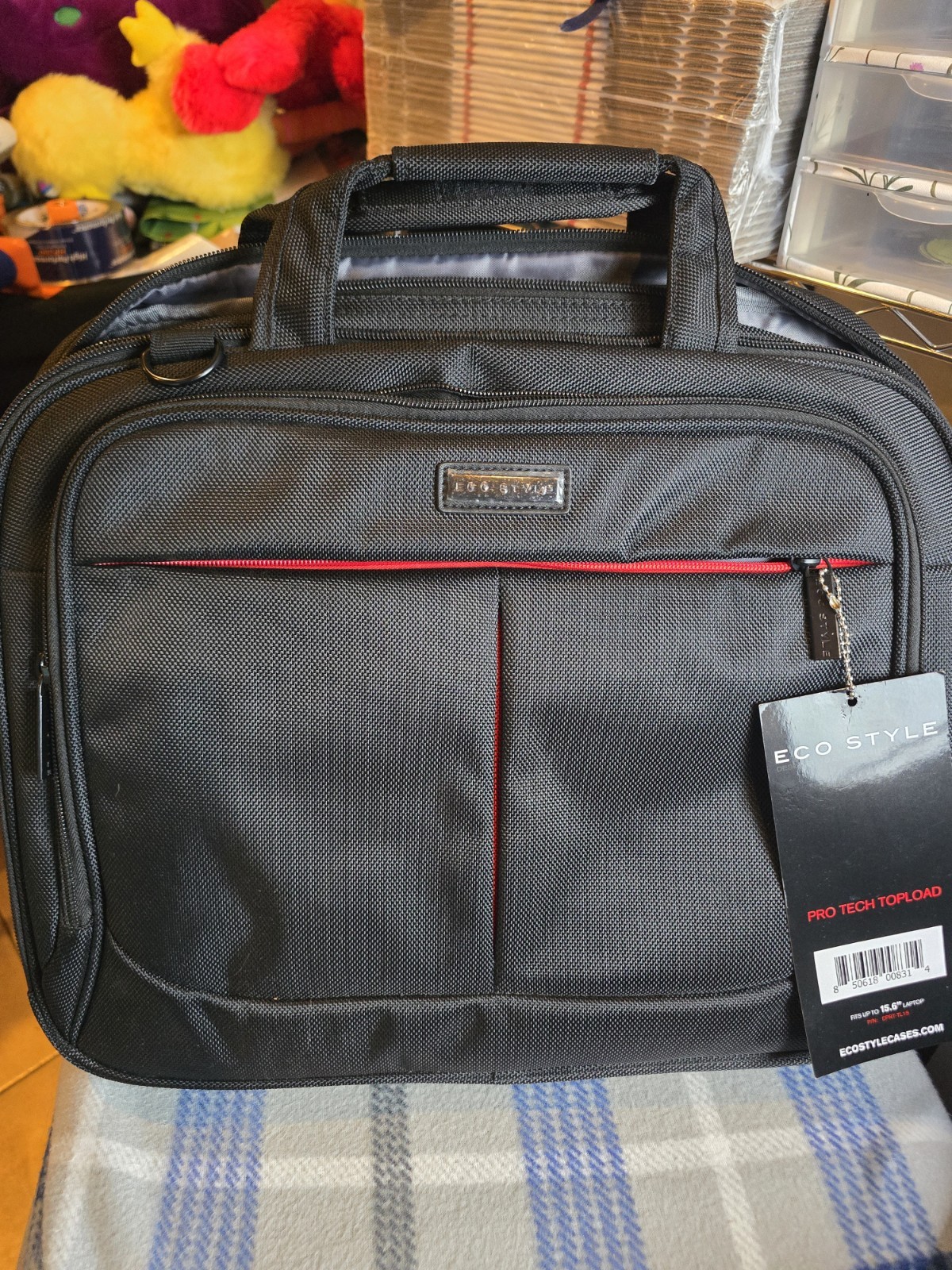 New Black Eco Style Laptop Computer Tech Travel Bag fits 15.6”