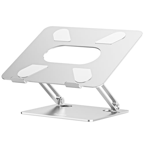 BoYata Laptop Stand, Adjustable Multi-Angle Riser, Up to 17 Inches, Silver