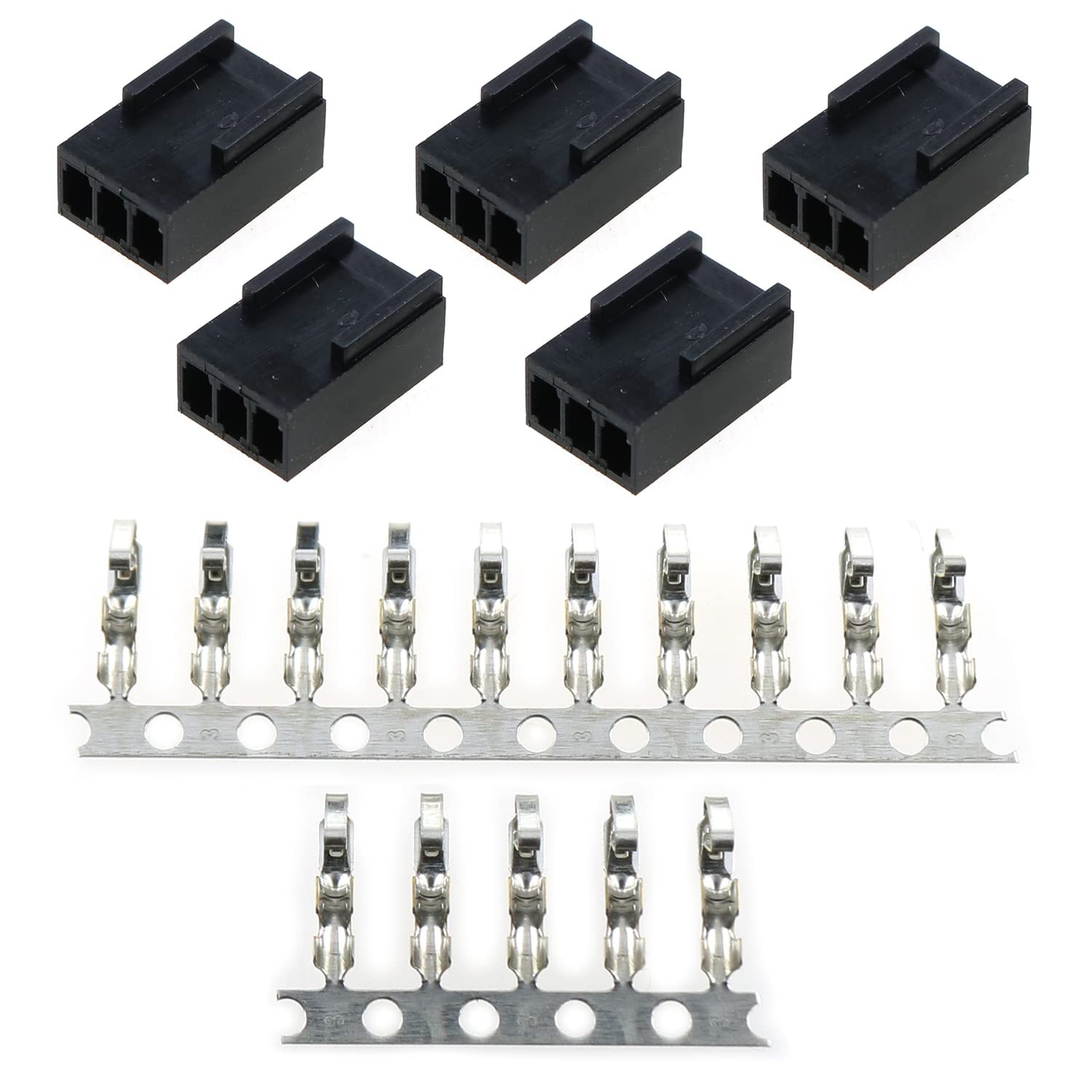 LUORNG 1Set Female 3-Pin PC Fan Connector Kit (5PCS 3 Pin 3Pin Female...