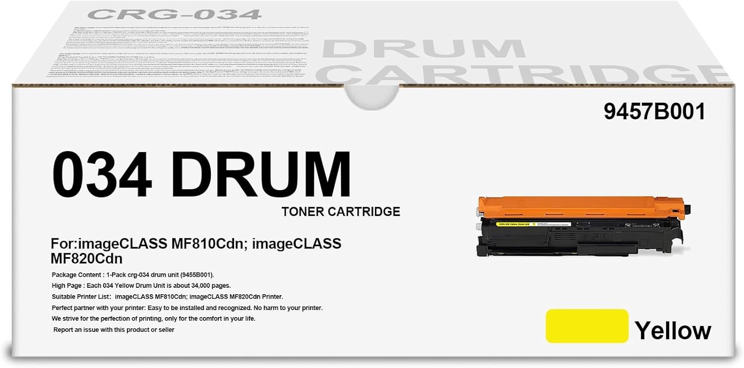 034 Drum Unit Yellow 9455B001 CRG-034 Drum Cartridge Replacement imageClass 2872