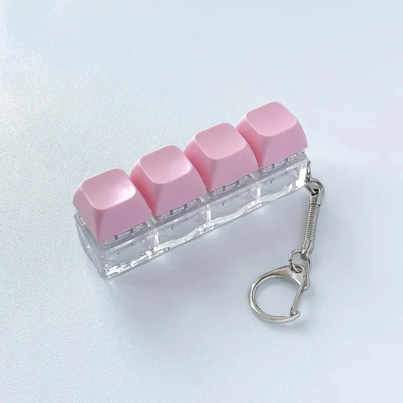 3/4 keys Mechanical Keyboard Keychain Fidget Stress Relief for Adults