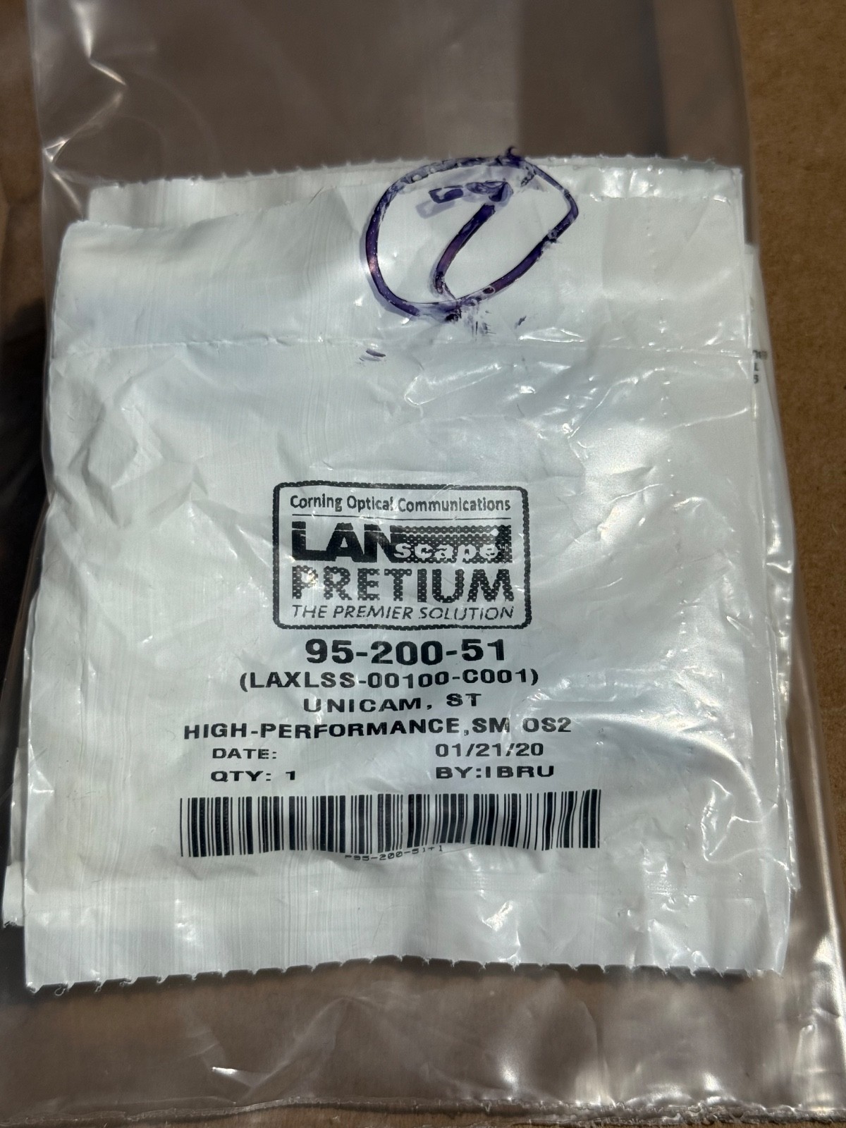 Lanscape Corning 95-200-51 UniCam Connector ST Single-mode Fiber Optic Lot of -7