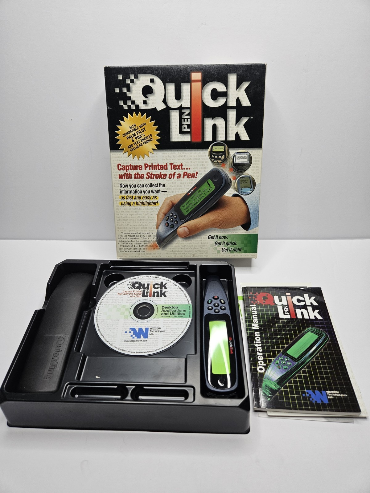 WizCom Quick Link Pen Handheld Scanner Super Pen 1999 Version Works