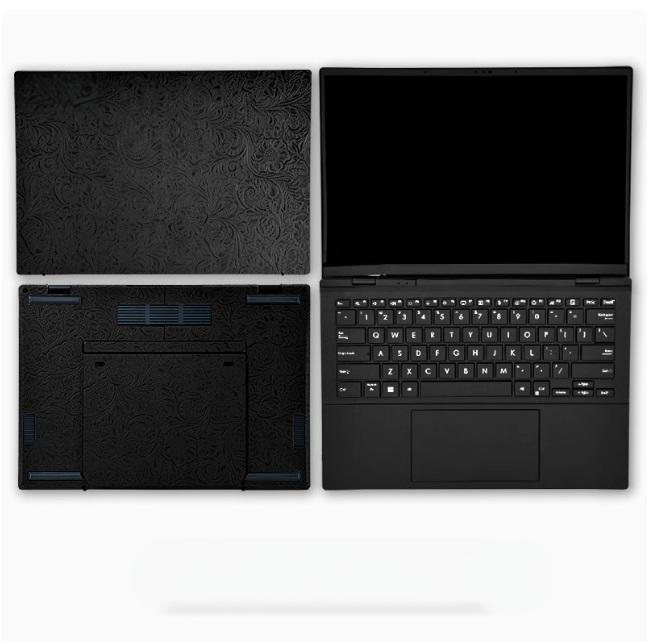 PU Leather Carved Laptop Sticker Skin For ASUS Zenbook Duo (2024) UX8406 UX8406M