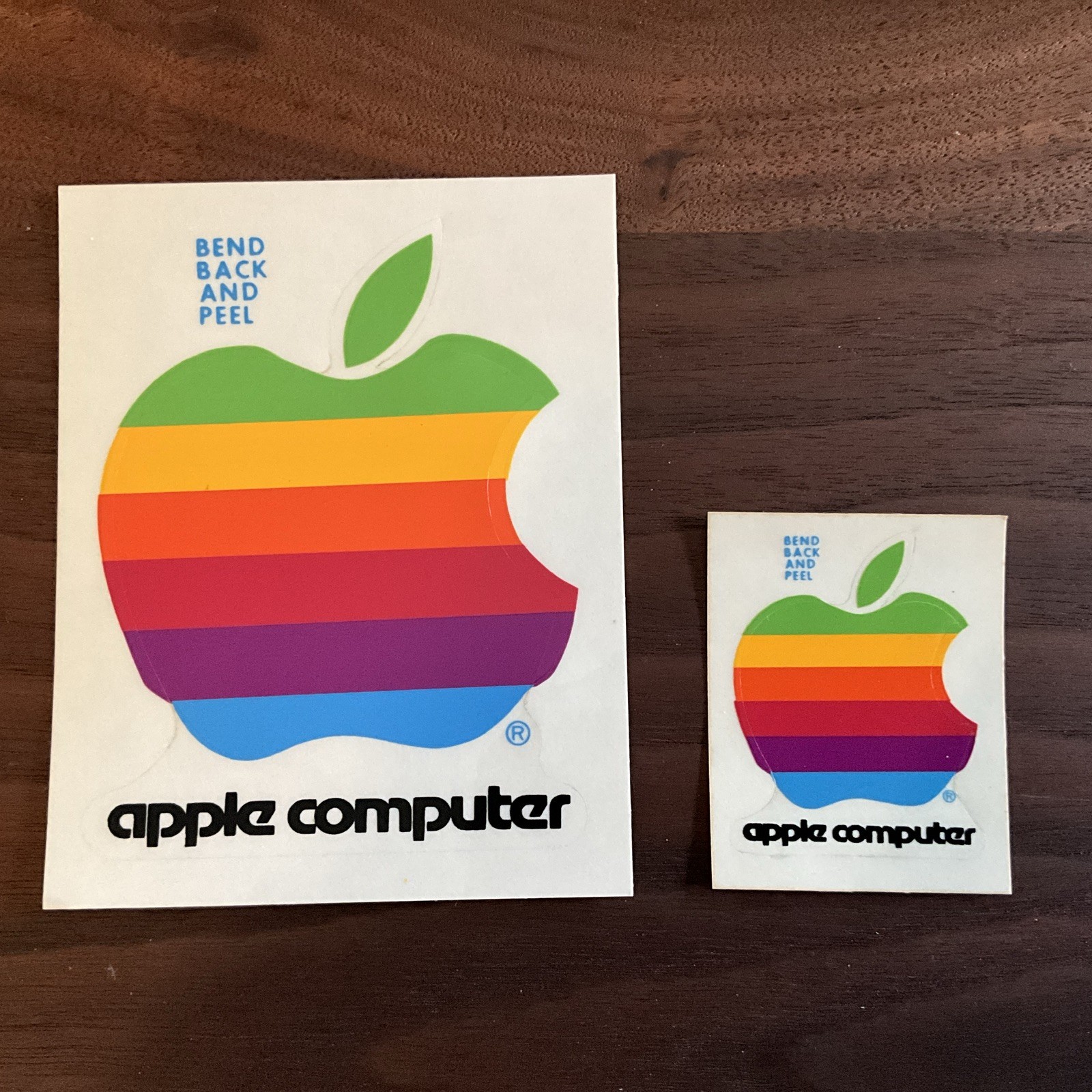 Lot of Original Vintage APPLE MACINTOSH Computer Rainbow Logo Stickers 2” And 4”