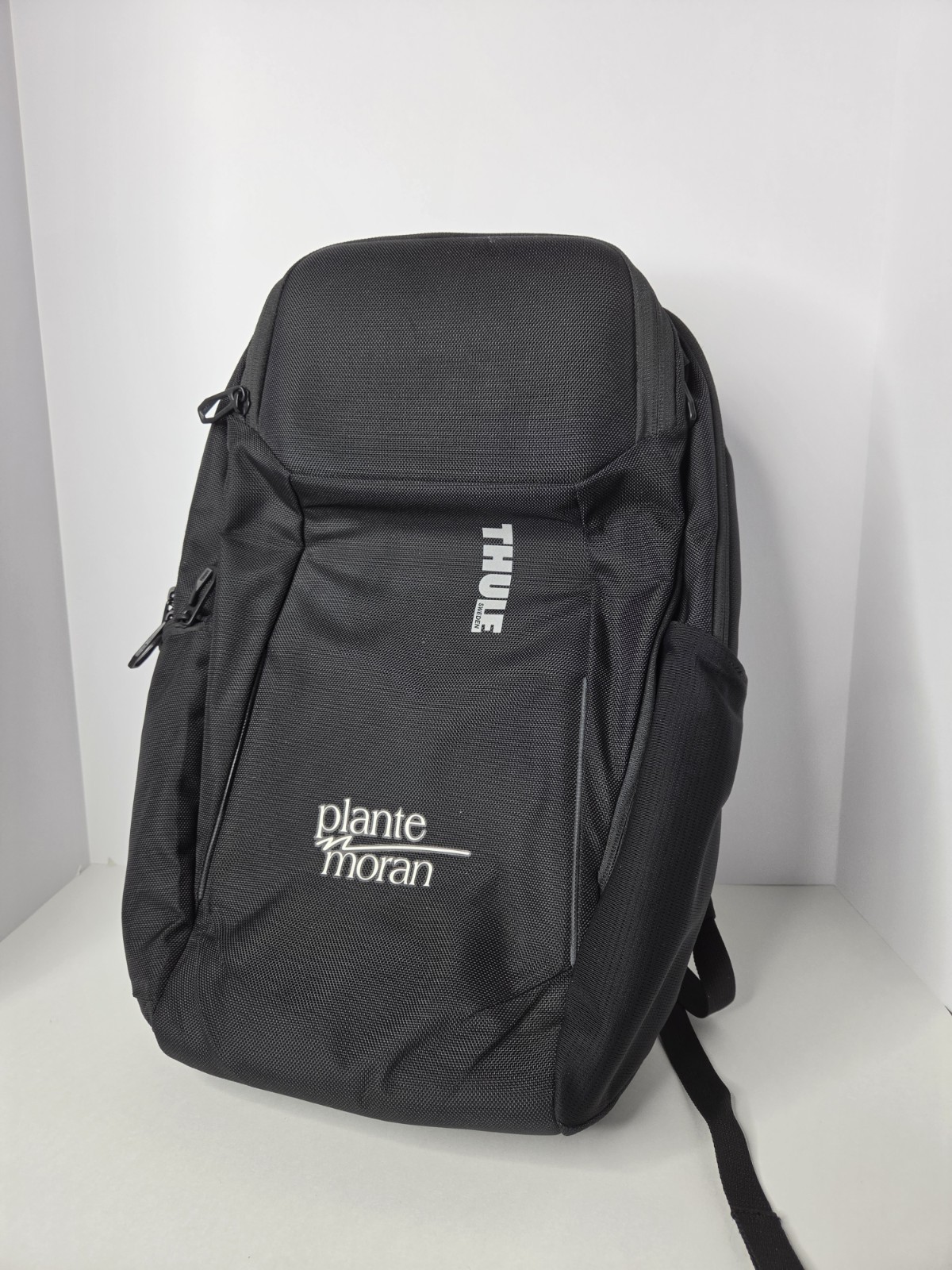 Thule Accent Backpack 23L Black Laptop Tablet SafeZone Plante Moran Logo NEW