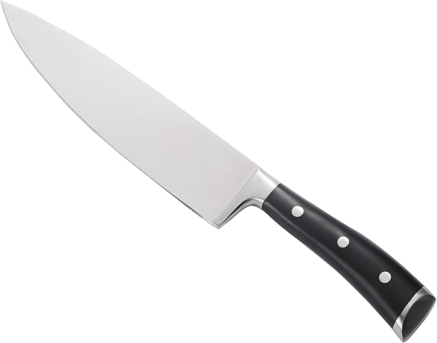US Shipping,Classic 8-inch Chef’s Knife with Three Rivets, Silver
