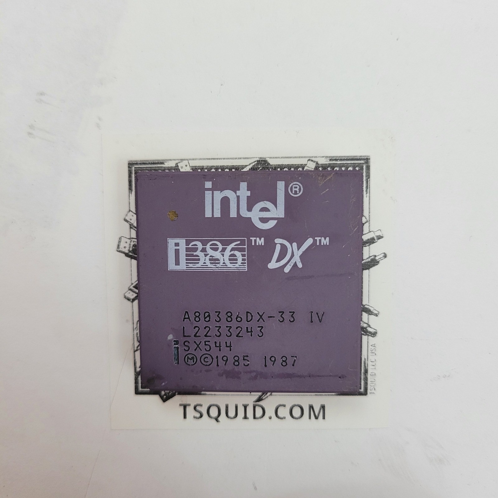 Intel CPU A80386DX-33 IV i386 DX 33MHz 132-Pin PGA Microprocessor SX544 Vintage
