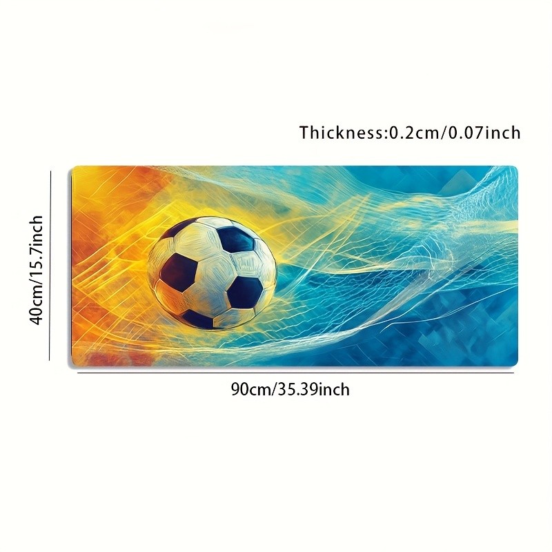 A Large Gaming Mouse Pad Featuring a Vibrant Football Art Design, with a Non-S