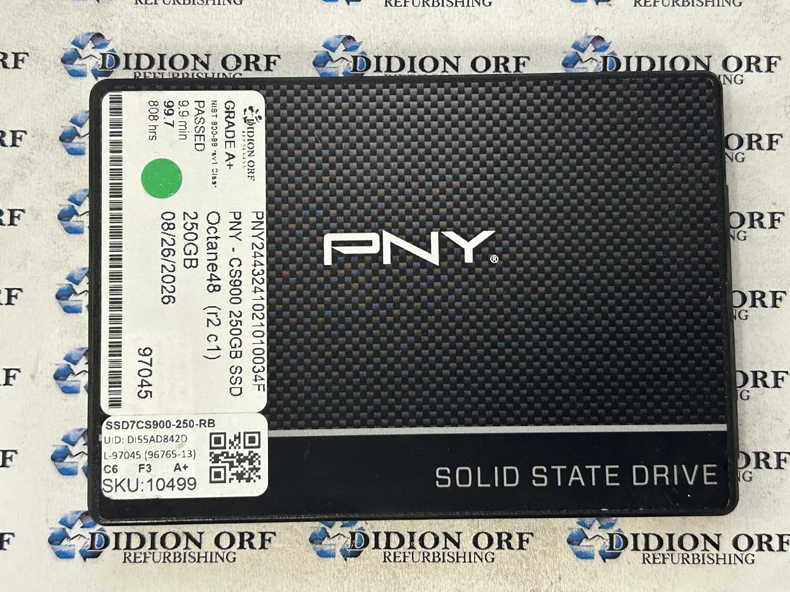 PNY 250GB 2.5" SATA SSD SSD7CS900-250-RB, Grade A+, SKU 10499