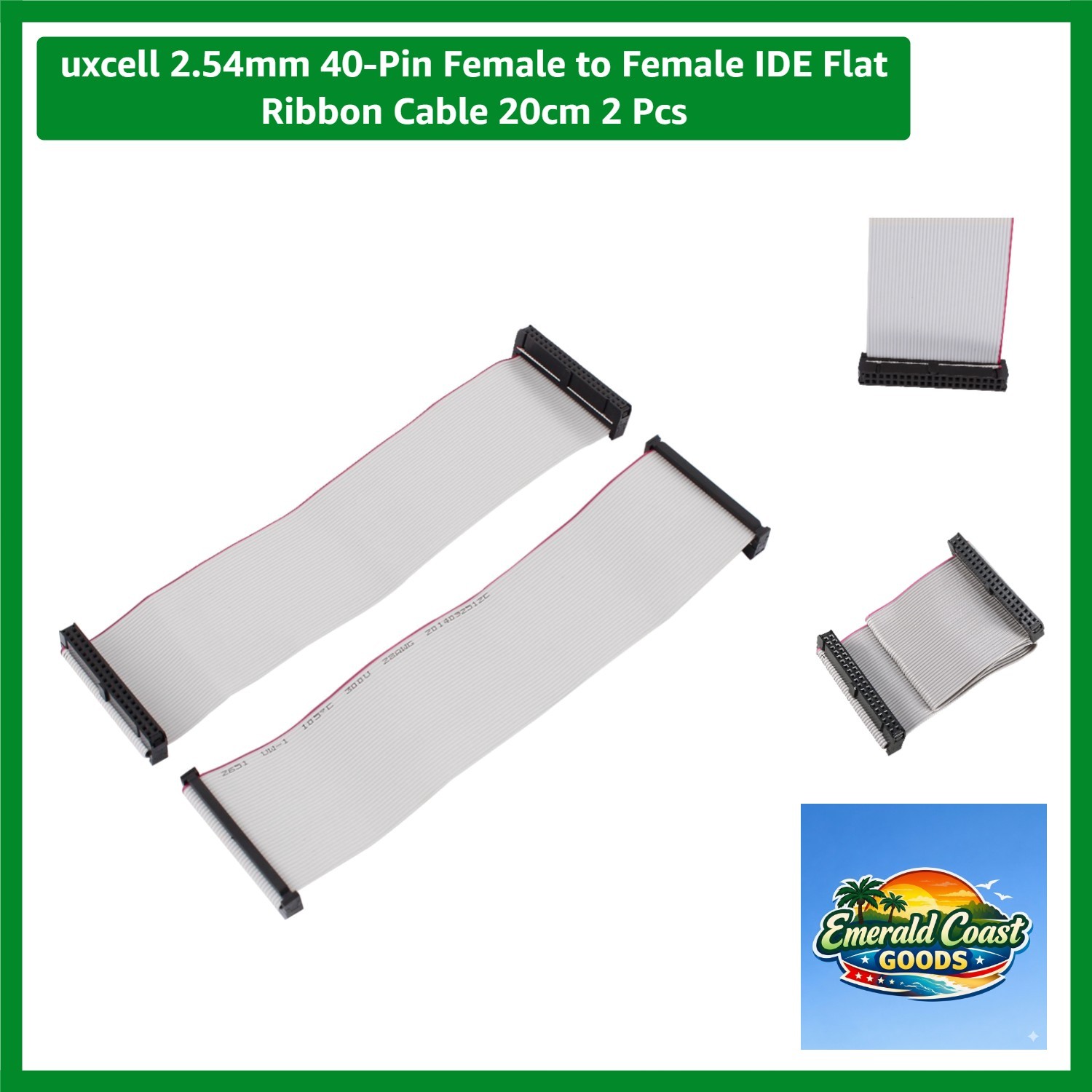2.54mm Pitch 40-Pin Female IDE Flat Ribbon Cable - 20cm Length