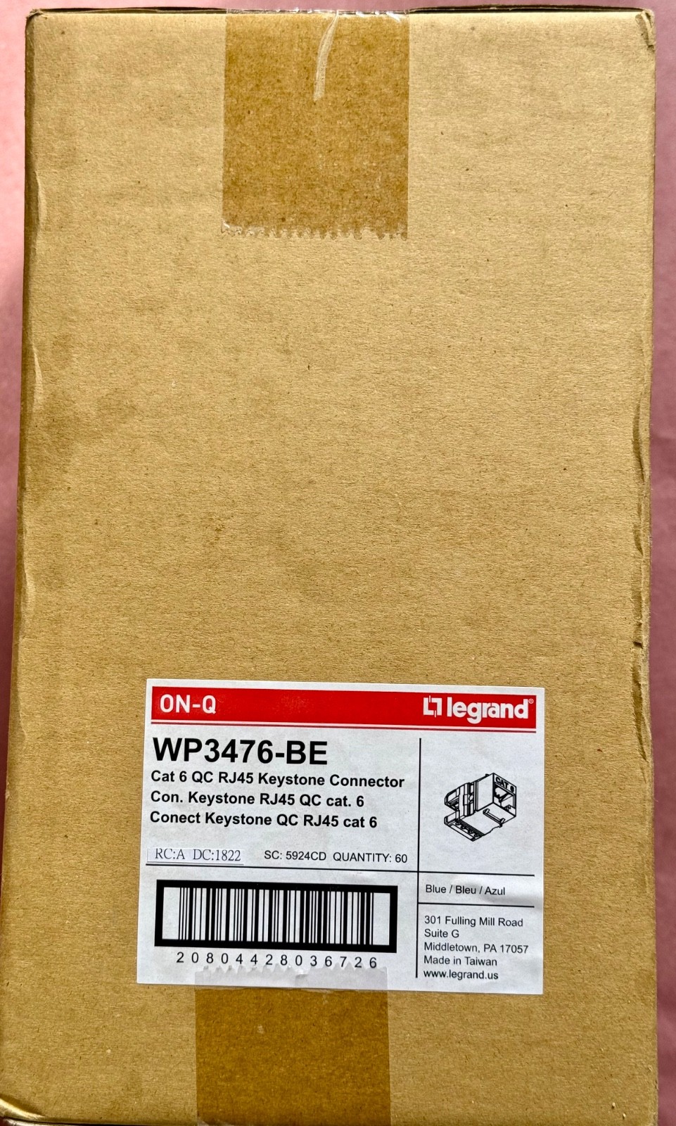 Legrand WP3476-BE Cat 6 QC RJ45 Keystone Connector BLUE . (NEW Box of 60)
