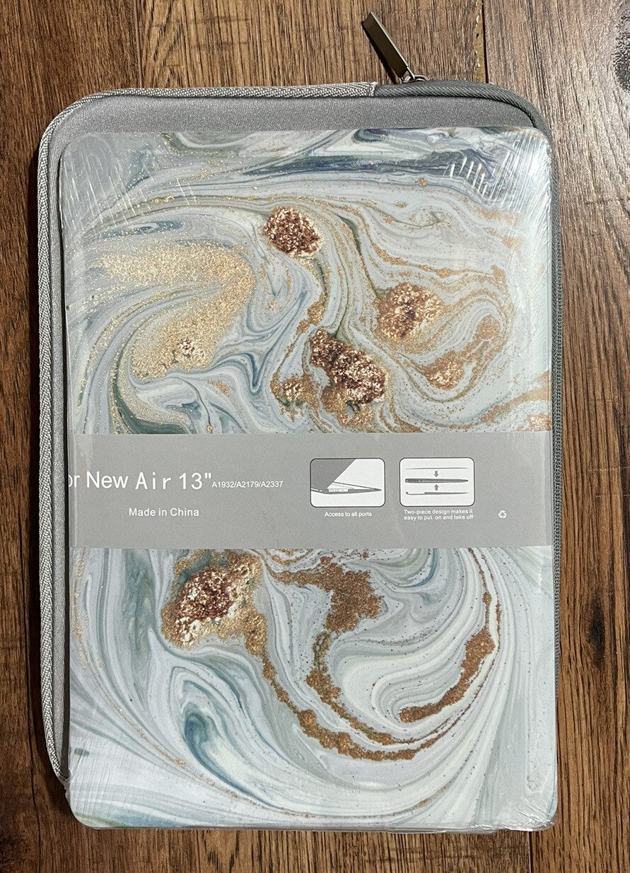 Hard Shell Case Set MacBook New Air 13" Cover Glitter Marble Art
