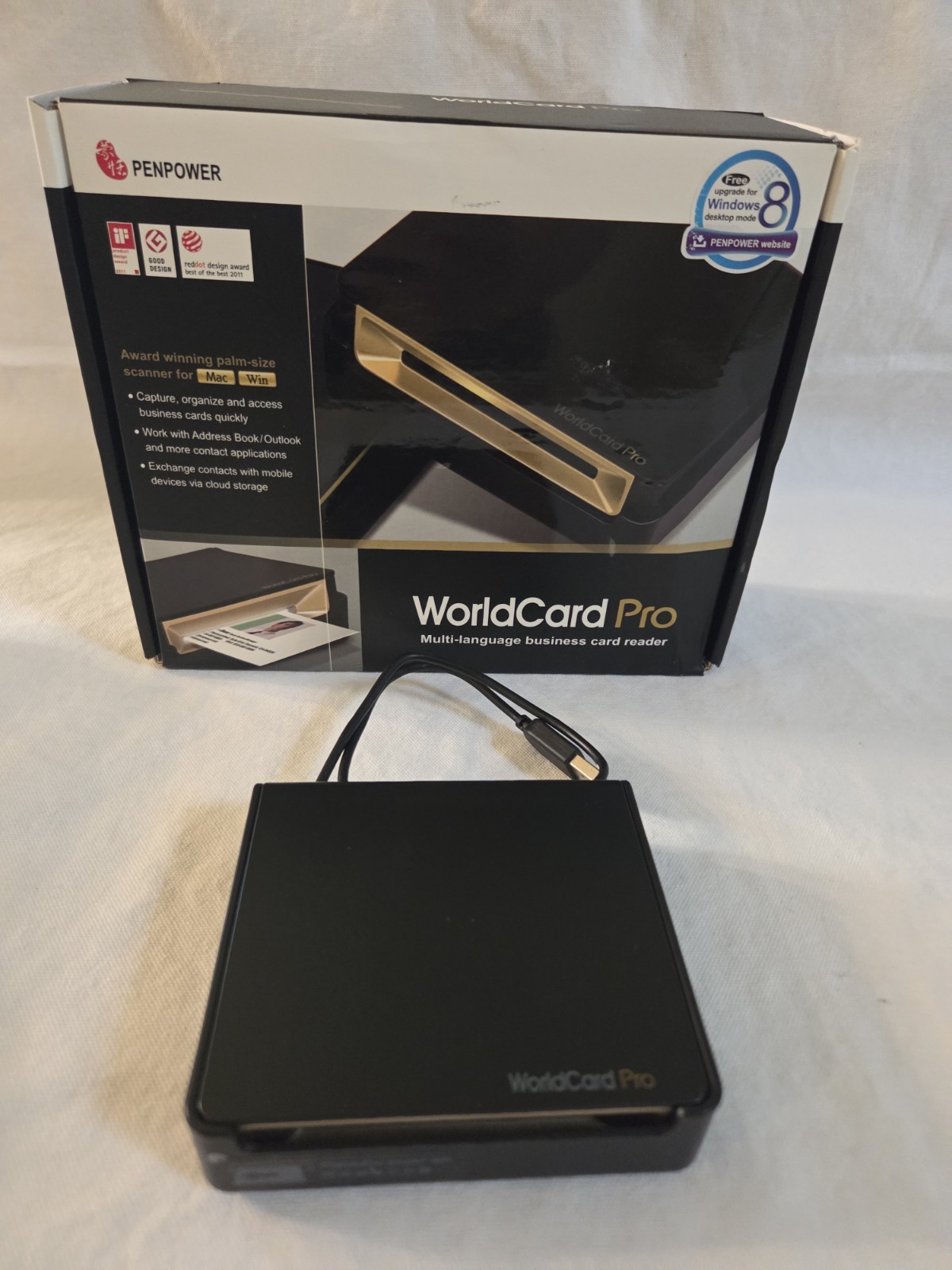Penpower WCUPRO1EN WorldCard Pro Card Scanner 600 dpi Optical USB Windows MAC