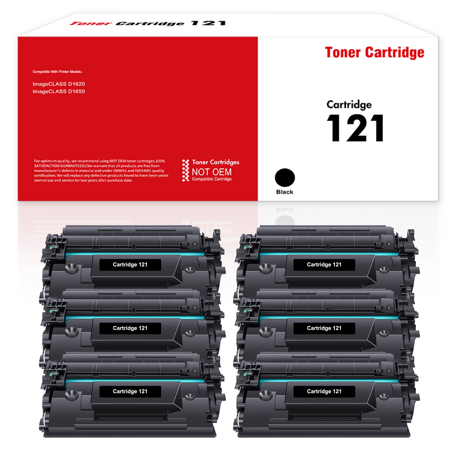 CRG121 6PK Compatible With Canon 121 Black Toner 3252C001 ImageClass D1650 D1620