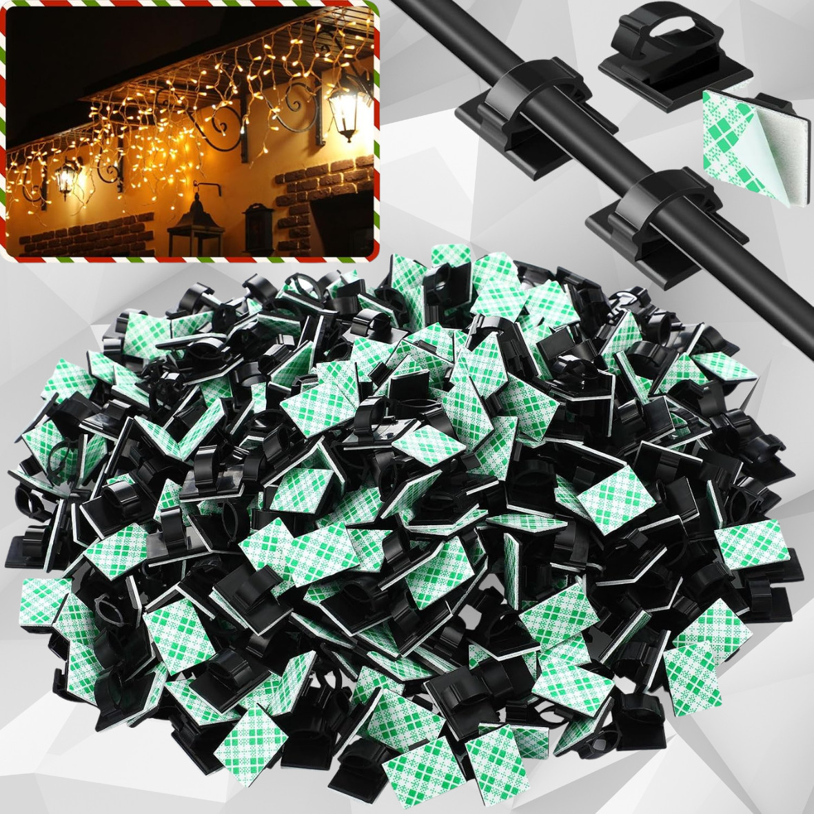 100Pcs Cable Clips Self-Adhesive Cord Management Wire Holder Organizer Clamp US