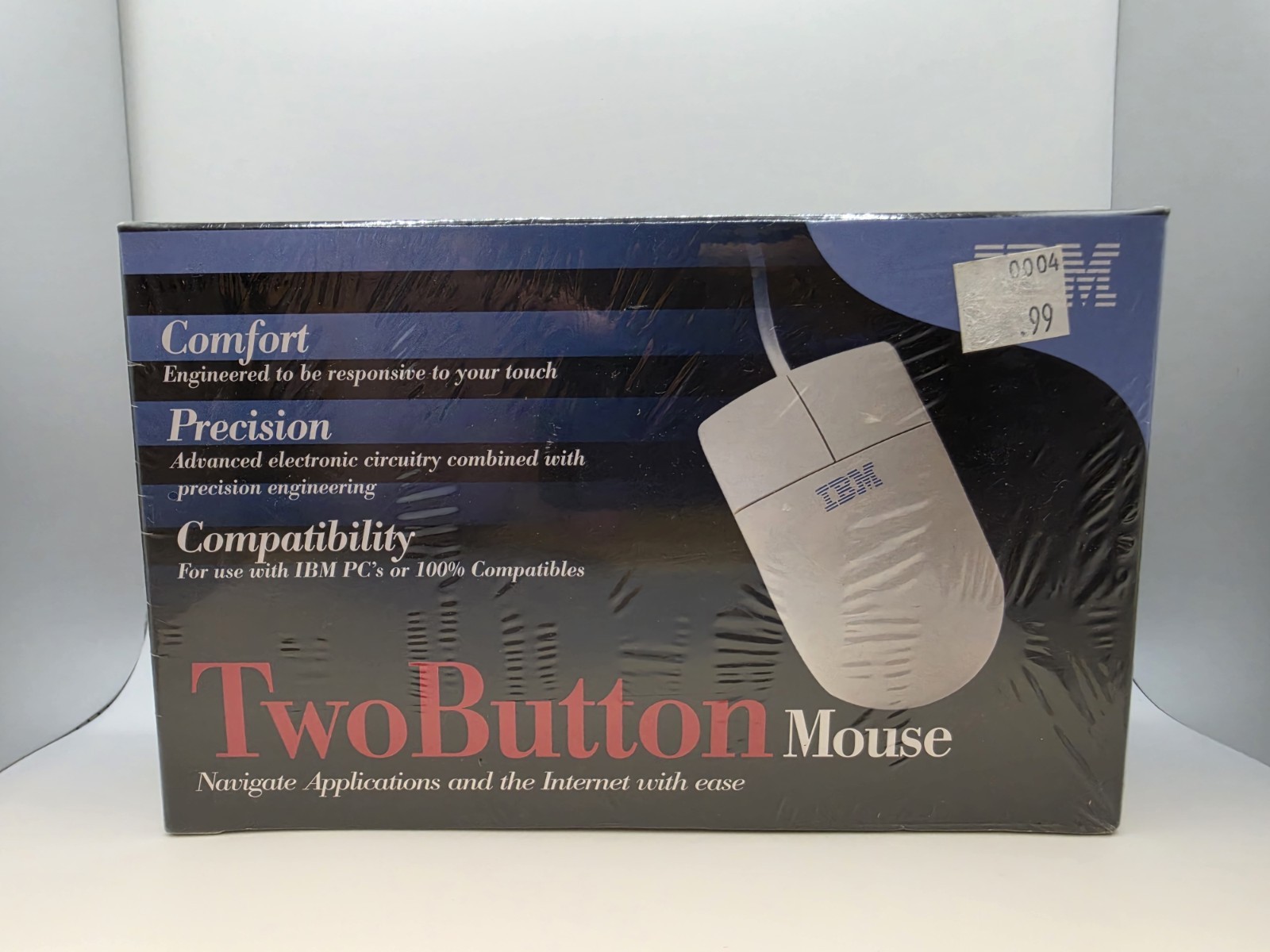 Vintage IBM Two Button Wired Computer Mouse White PS/2 Connector SEALED NOS