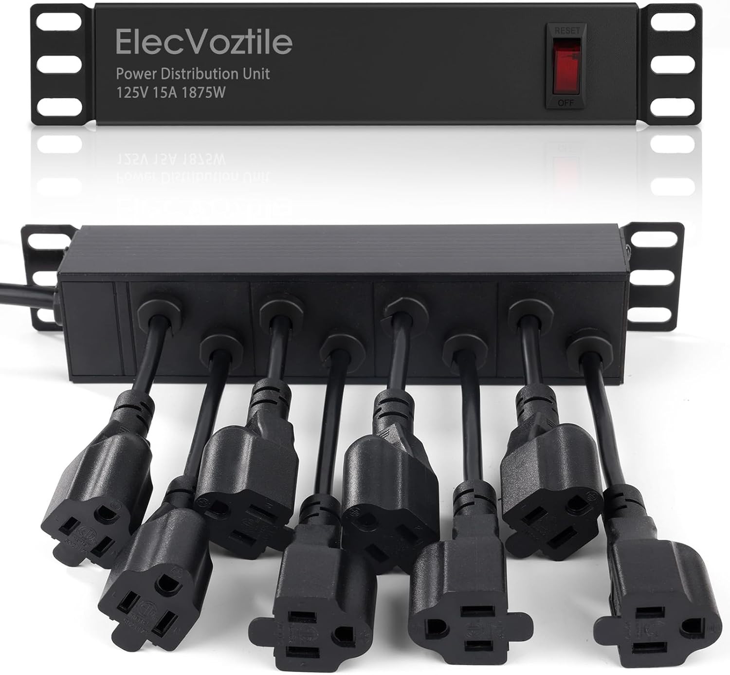 10 inch Rack PDU, 8 Rear Outlets, 1020J Surge Protection &15A Overload Switch, 1