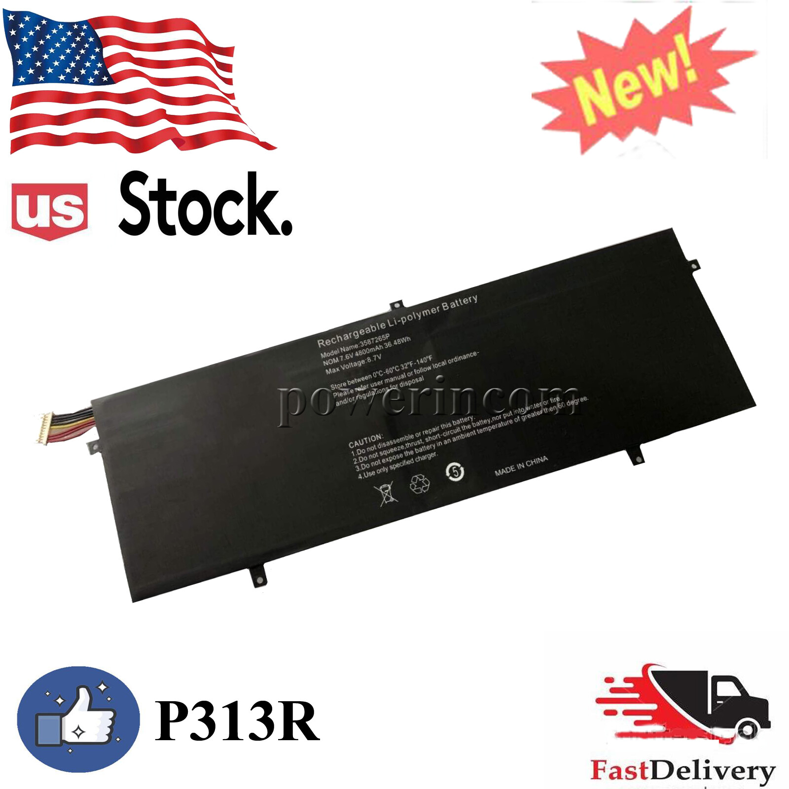 3282122-2S HW-3687265 P313R Battery For Jumper EZBook 3 Pro A13B-CO, 3 Pro 13.3"