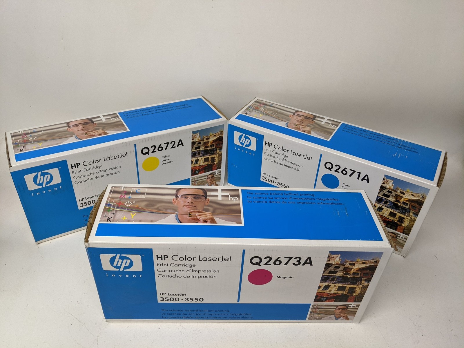 HP Color LaserJet Q2671A Q2672A Q2673A Toner Set 3500 3550 New Sealed Expired