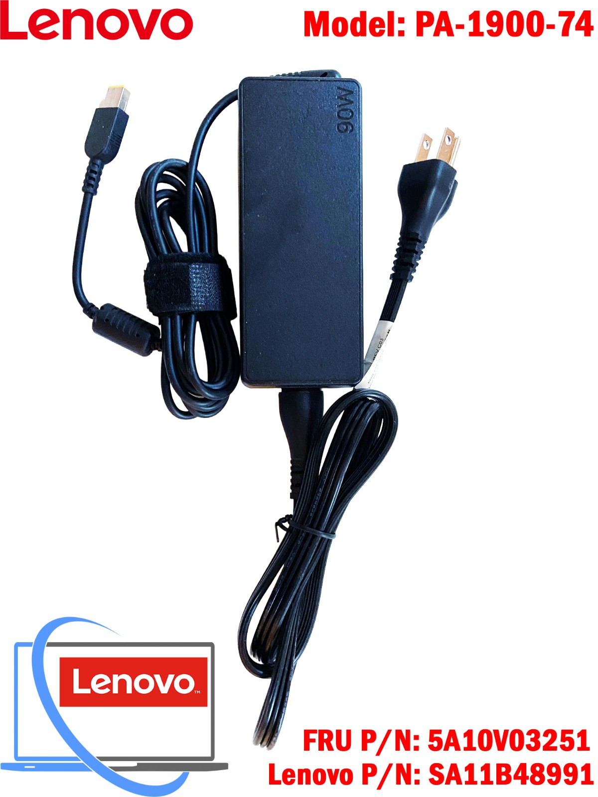 Lenovo ThinkPad 90W AC Adapter Slim Tip [PA-1900-74] [P/N: SA11B48991]