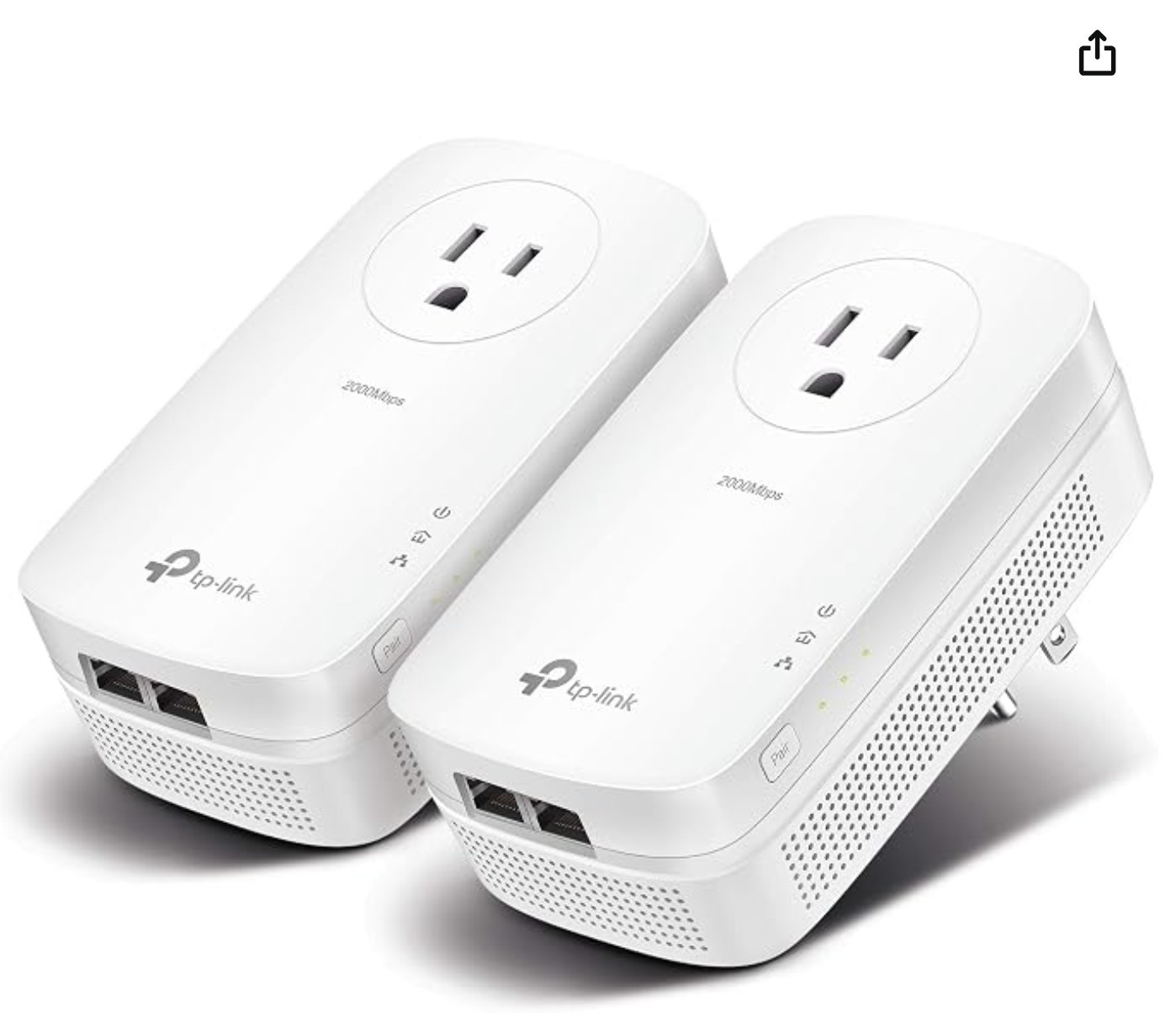 Set of 2 TP-Link TL-PA9020P AV2000 Powerline Ethernet Adapter Kit-new, open box