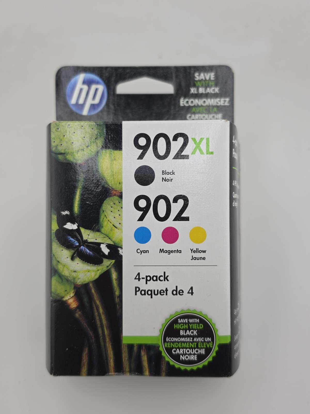 NEW SEALED Genuine HP 902XL Black and Color 4PK Ink Cartridges. EXP 2022