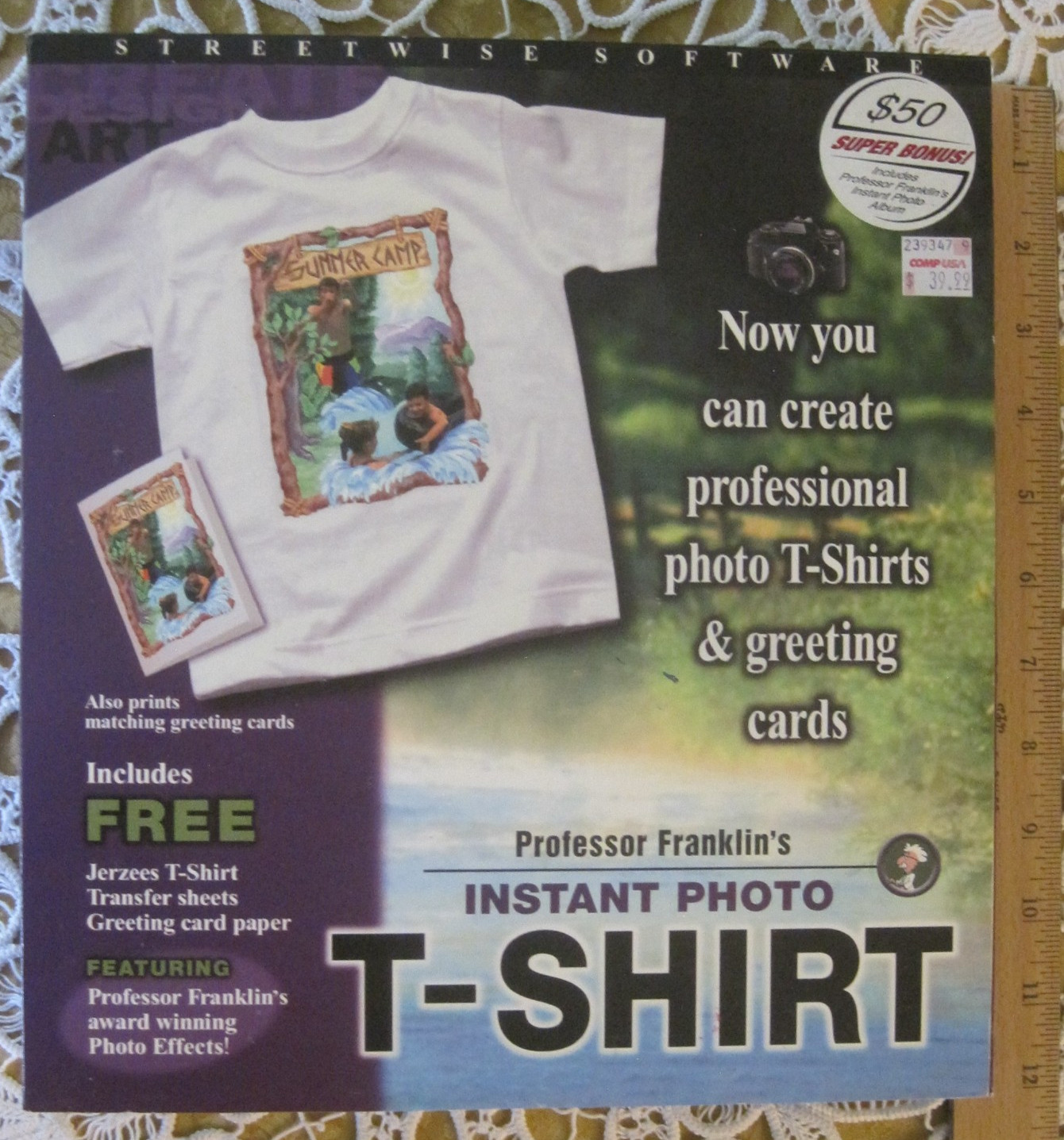 Instant Photo T-shirt and greeting card creator computer program two CDs +1shirt