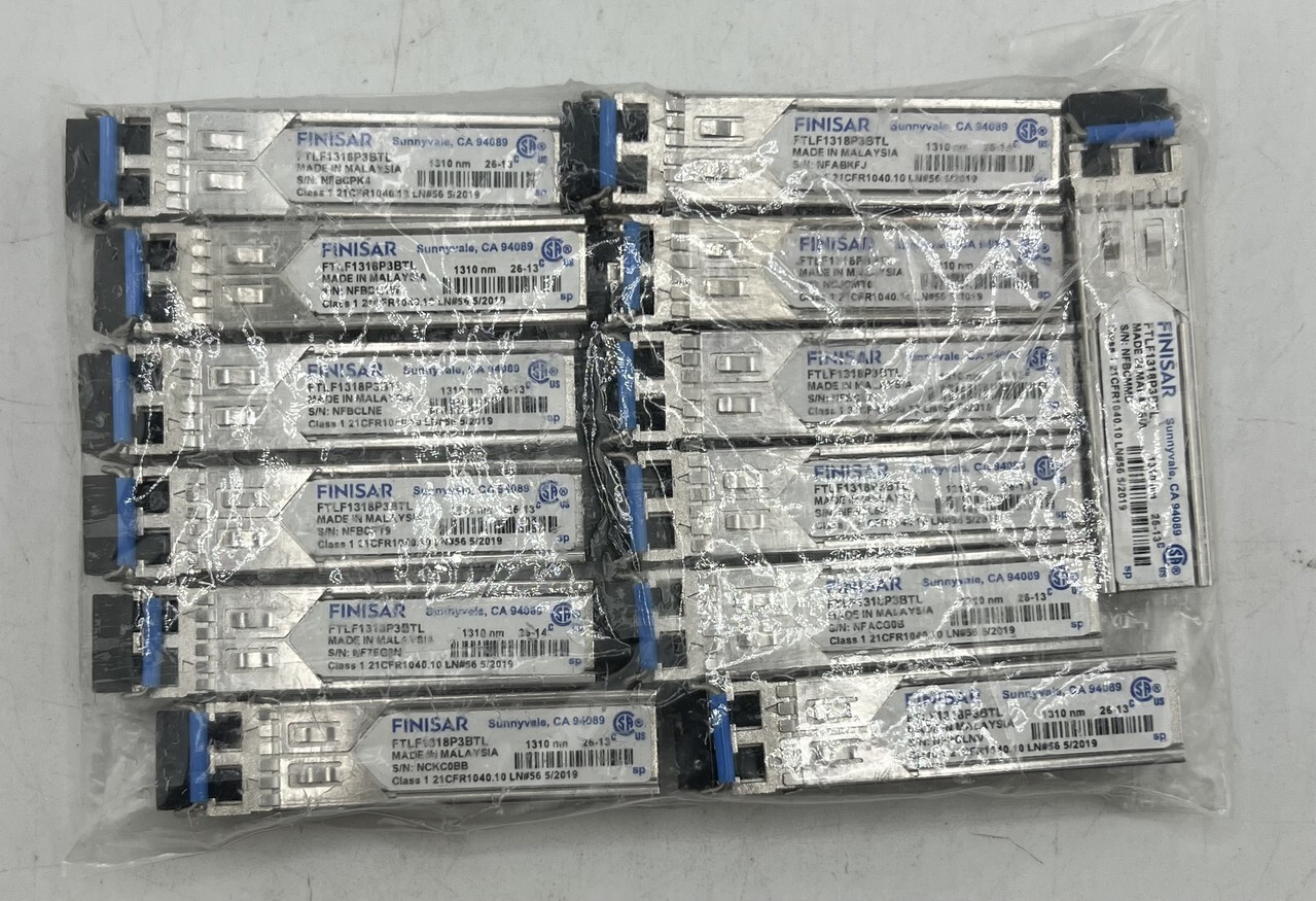 LOT OF 13 FINISAR FTLF1318P3BTL CLASS 1 TRANSCEIVER 1310NM 25-13 21CFR1040.10